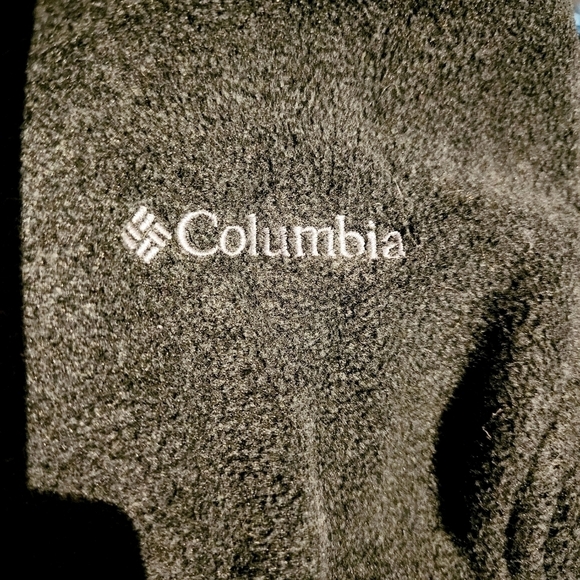 COLUMBIA Benton Springs Fleece Vest Charcoal Grey Women's 1X Collared Logo EUC - Picture 2 of 6